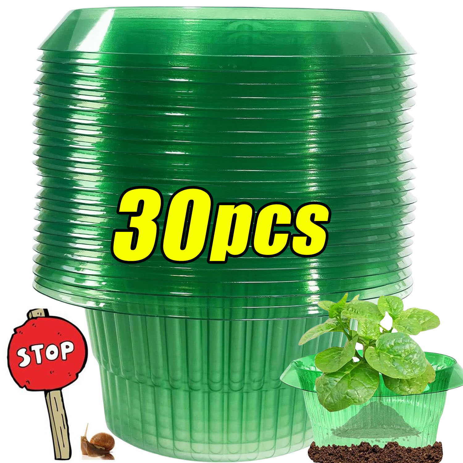 Gardening Tools Green - 1/30 Pezzi Anelli di Protezione per